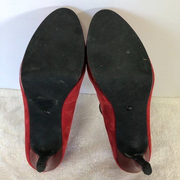 Alfani Red Suede Platform Stiletto Pump Heels Size 7.5M - Picture 11 of 13